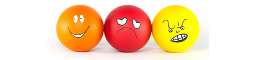 Imágenes de bolas con caras que muestran distintas emociones