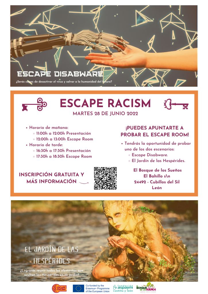 Cartel Escape Racism en El Bosque de los Sueños el 28 de junio